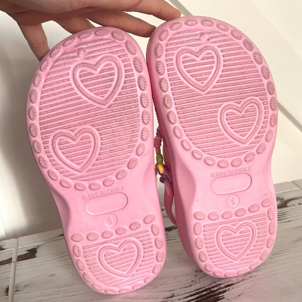 Friendship Charm Bracelet Waterproof Pastel Pink Slip On Clogs Waterproof Shoes